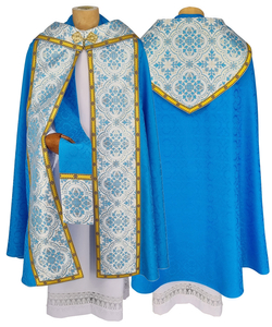 Gothic Cope with stole made of damask fabric