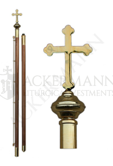 Flag pole with brass church ornament Cross